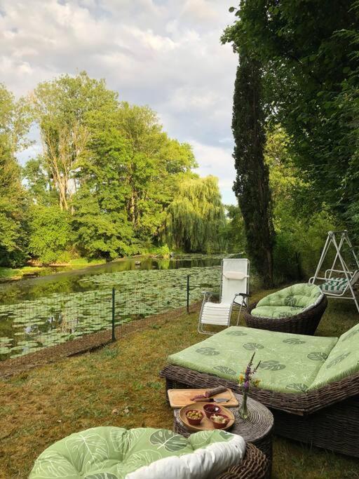Villa Magnifique Moulin Proche Chablis, Jacuzzi Et Riviere Annay-sur-Serein Exterior foto